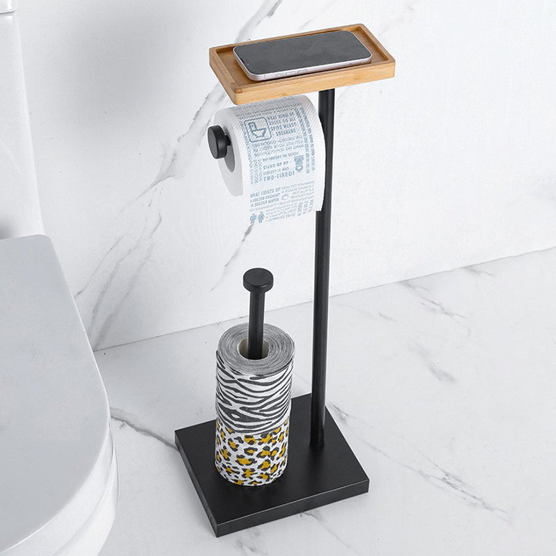 001-LDZJ01 Stainless Steel + Wood Dual Rod Bathroom Tissue Roll Holder Phone Storage Shelf 001-LDZJ01 Stainless Steel + Wood Dual Rod Bathroom Tissue Roll Holder Phone Storage Shelf